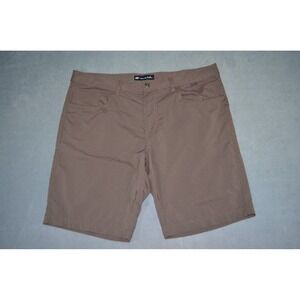 Travis Mathew Performance Golf Shorts Mens Size 38 Brown Striped 10"